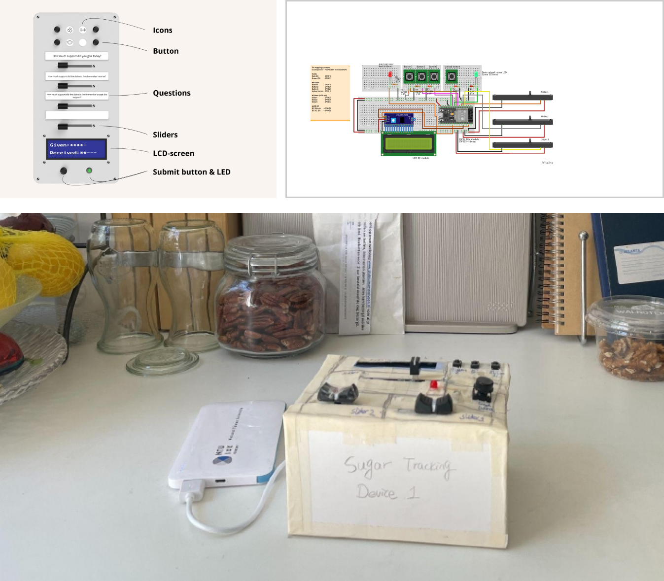 Touch panel for sugar intake tracking