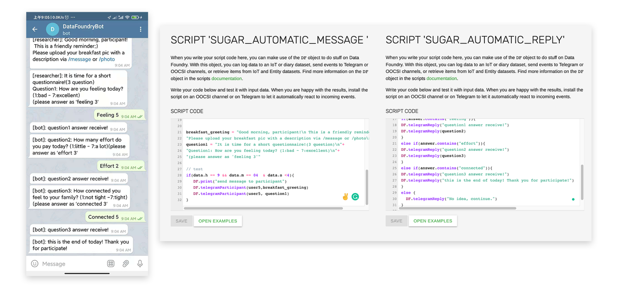 Telegram chatbot interface